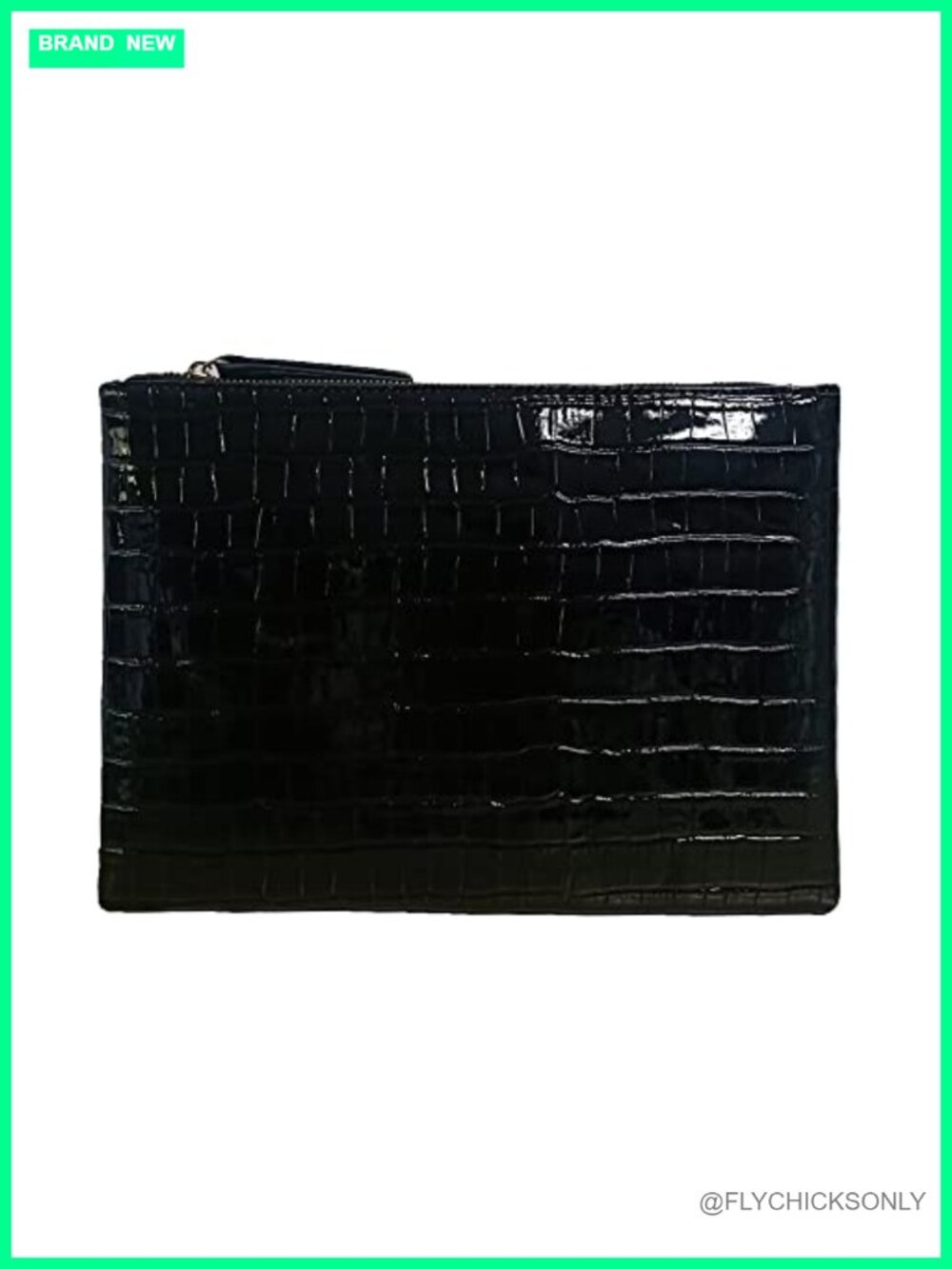 Women Large Envelope Clutch Evening Party Bag Crocodile Embossed PU Leather
